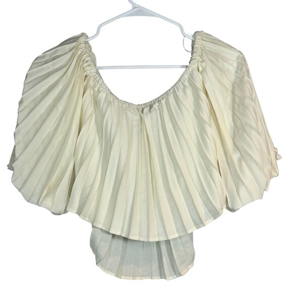 Express Off-White Pleated Crop Top NWT  XS - Picture 4 of 6